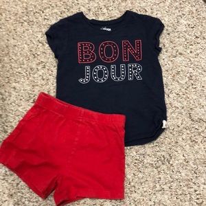 Top and shorts